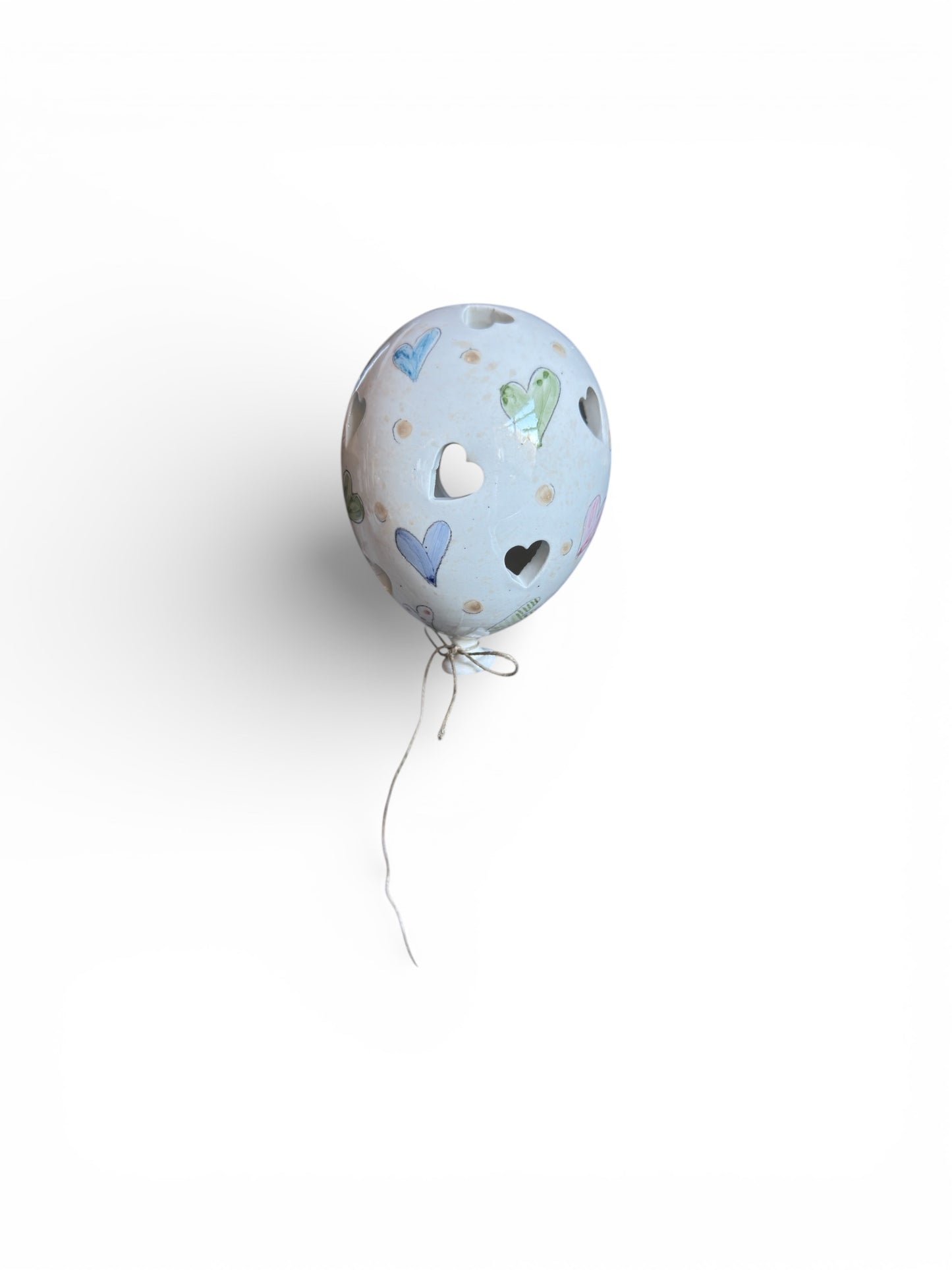 Palloncino in ceramica dipinto a mano – Bomboniera nascita e battesimo