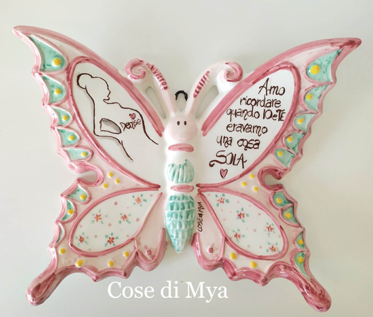 Farfalla in Ceramica Personalizzata con Dedica - Un Regalo dal Cuore di una Mamma