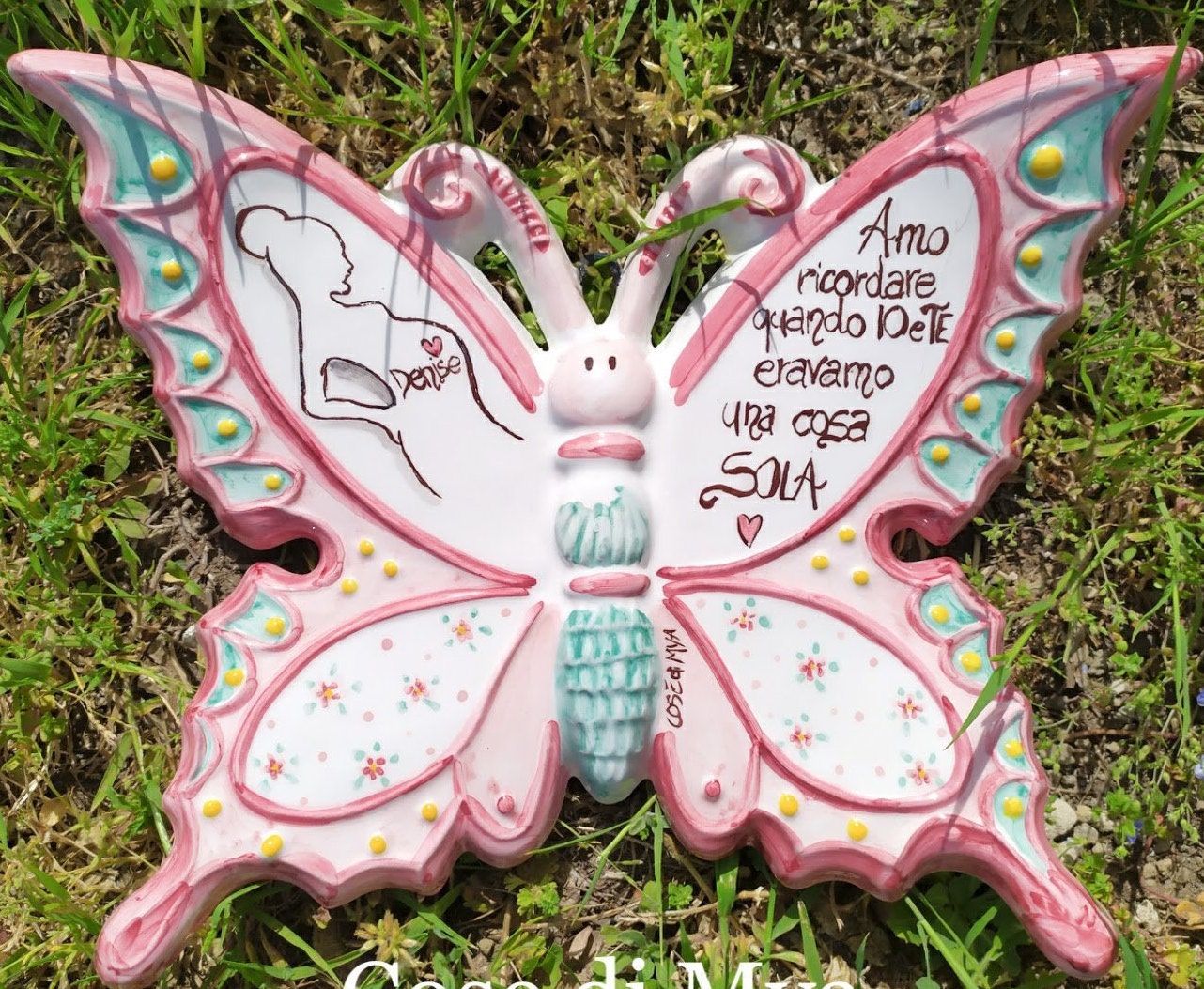 Farfalla in Ceramica Personalizzata con Dedica - Un Regalo dal Cuore di una Mamma