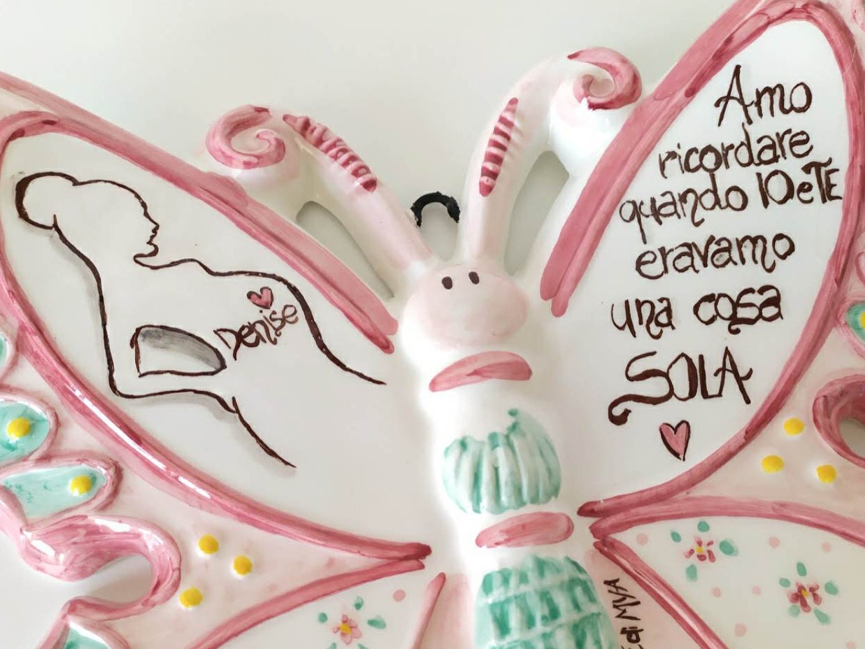 Farfalla in Ceramica Personalizzata con Dedica - Un Regalo dal Cuore di una Mamma