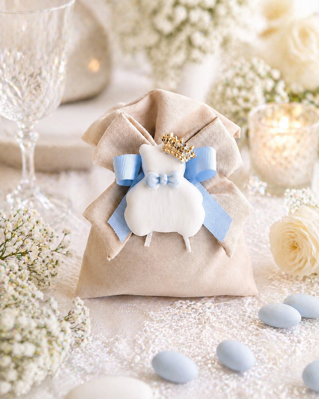     Orsetto in ceramica con sacchetto pronto da regalare