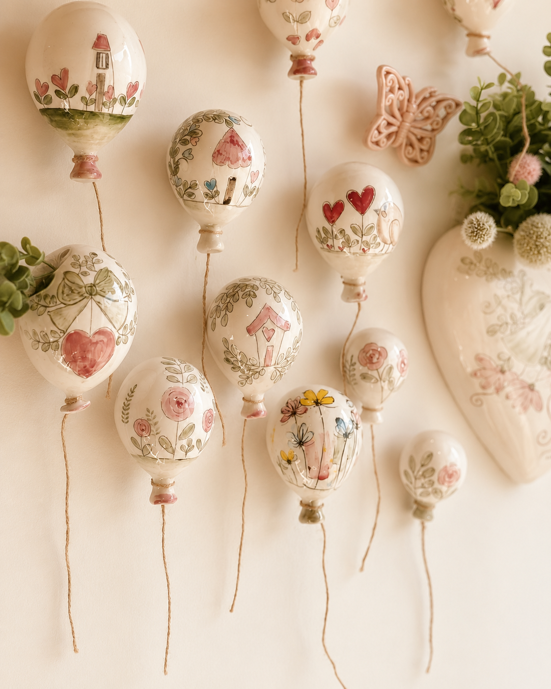 Collezione di bomboniere Battesimo personalizzate in ceramica dipinte a mano da Cose di Mya.