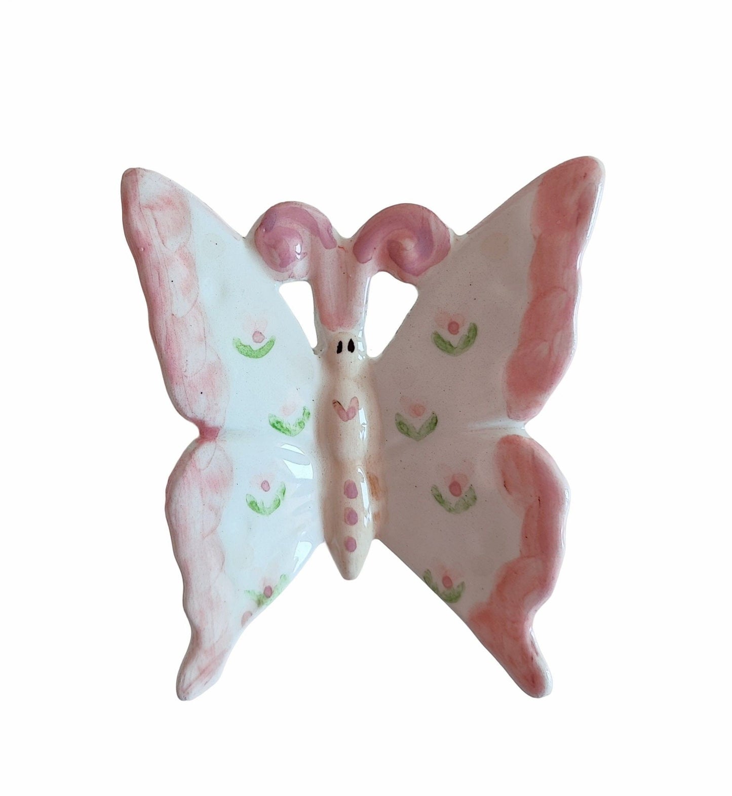 Set di 4 Farfalle in Ceramica Fatto a Mano – Decorazione da Parete o Giardino