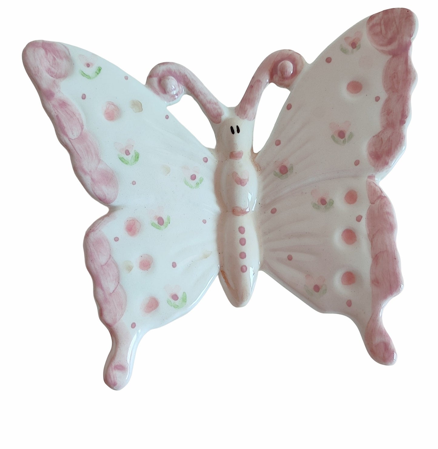 Set di 4 Farfalle in Ceramica Fatto a Mano – Decorazione da Parete o Giardino